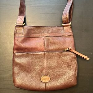 Brown fossil crossbody